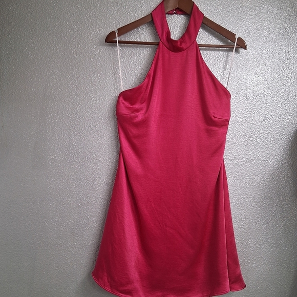 Elliatt Zinnia Fuschia Mini Halter Dress    Size L - Picture 8 of 13